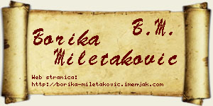 Borika Miletaković vizit kartica